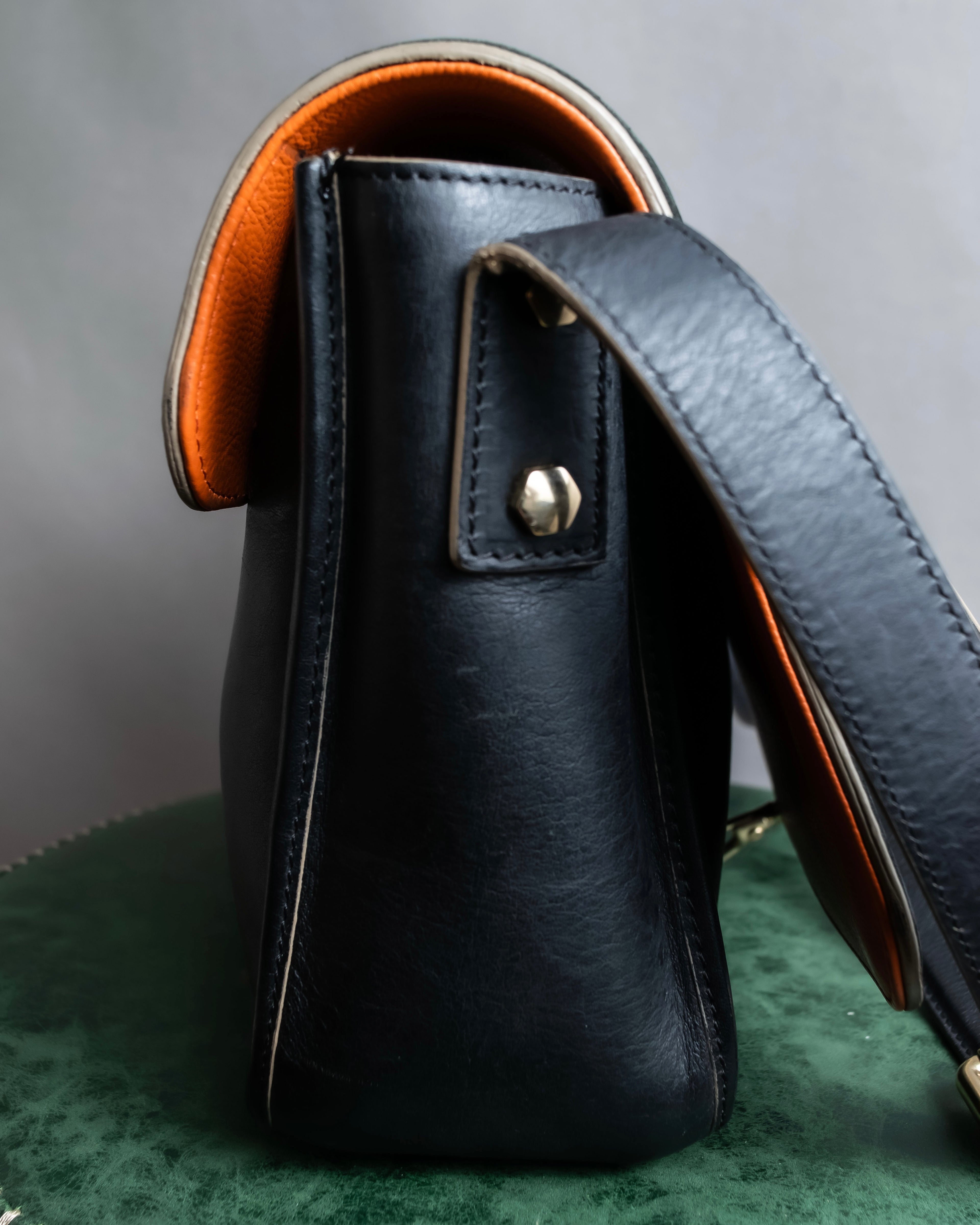 "Chloe" Leather &amp; canvas combination design chain crossbody bag