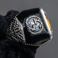 "GUCCI" Amber rhinestone GG motif engraved signet ring