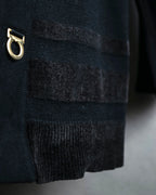 "Salvatore Ferragamo" Gancini design rayon mix cardigan