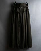 "SUPPORT SURFACE" Belted gather design flare long skirt