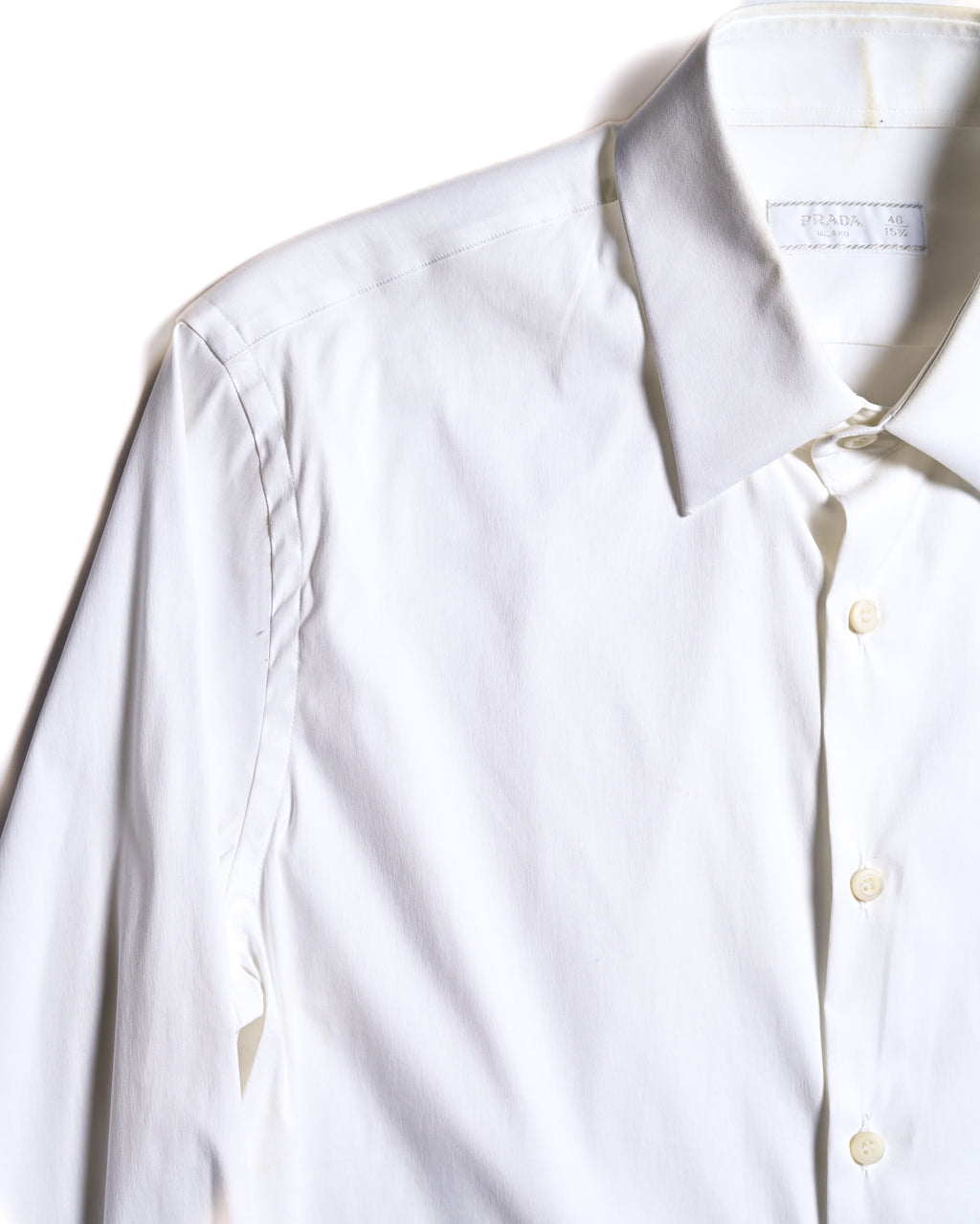 PRADA/ 2021 Thick Collar Oversized Dress Shirt White