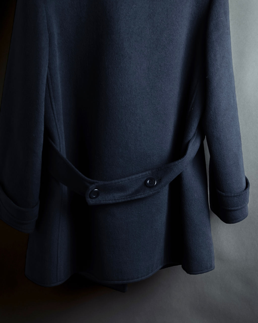 "VALENTINO" Fur collar double-breasted wool coat