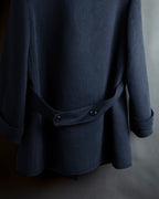 "VALENTINO" Fur collar double-breasted wool coat