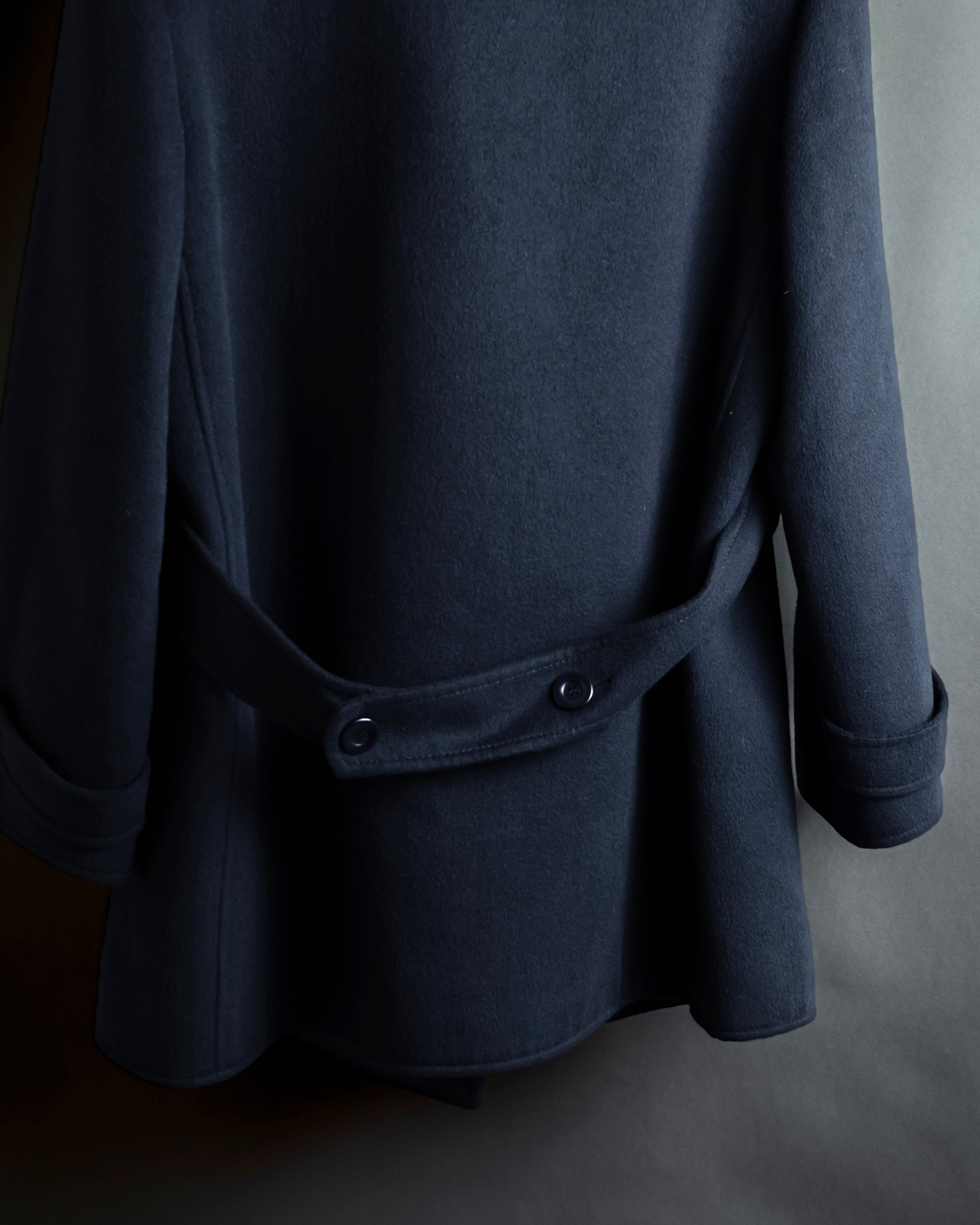 "VALENTINO" Fur collar double-breasted wool coat