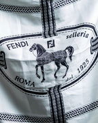 "FENDI" Horse motif FF logo Selleria large scarf