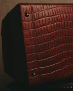 -SPECIAL- “Giorgio Armani” 90’s-00’s Crocodile embossed leather frame bag