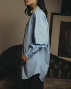 -SPECIAL- "GUCCI" 2010's-20's Pearl embellished detachable collar striped long shirt
