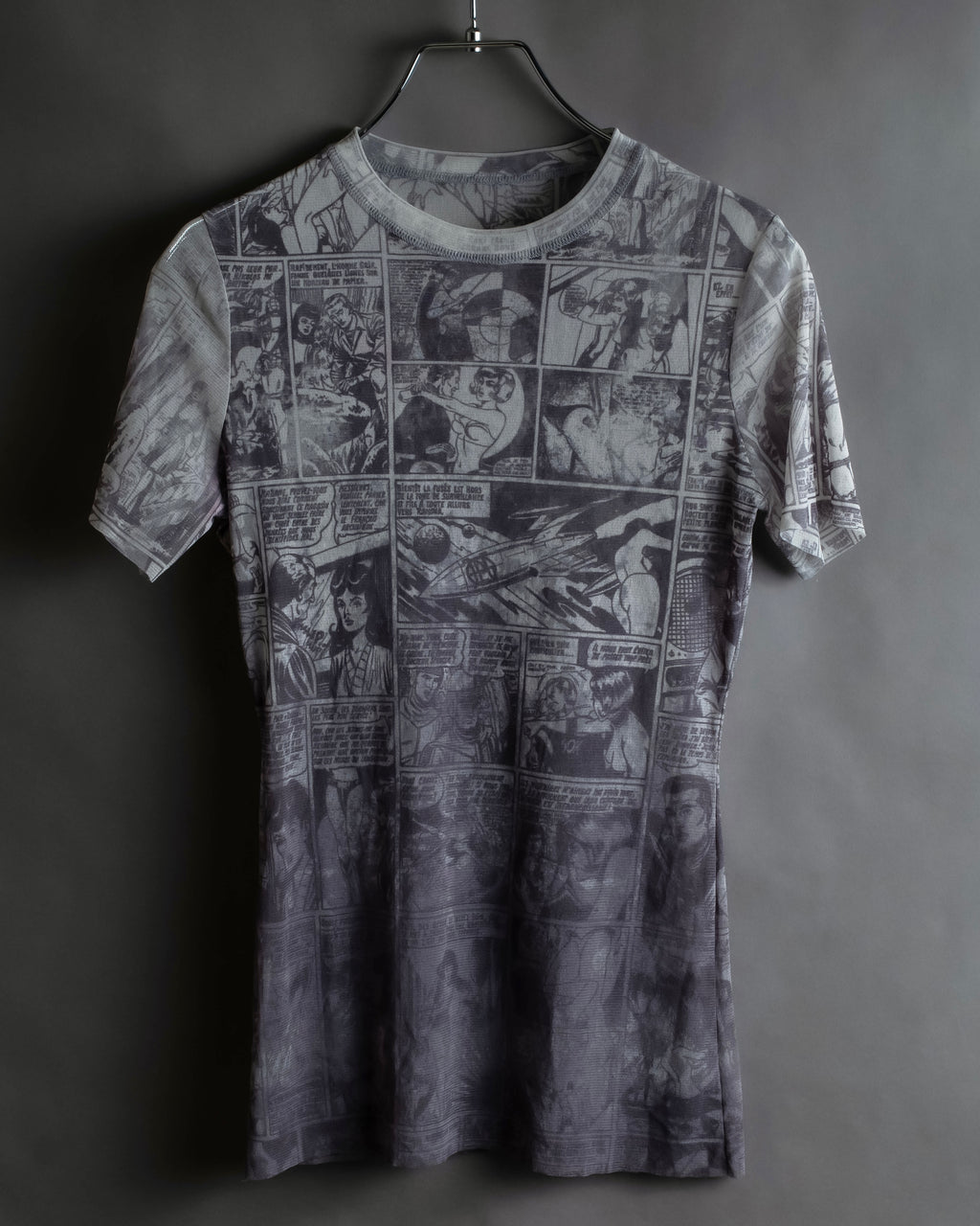 "JEAN PAUL GAULTIER JEANS" American comic book motif sheer short length pullover