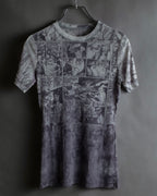 "JEAN PAUL GAULTIER JEANS" American comic book motif sheer short length pullover