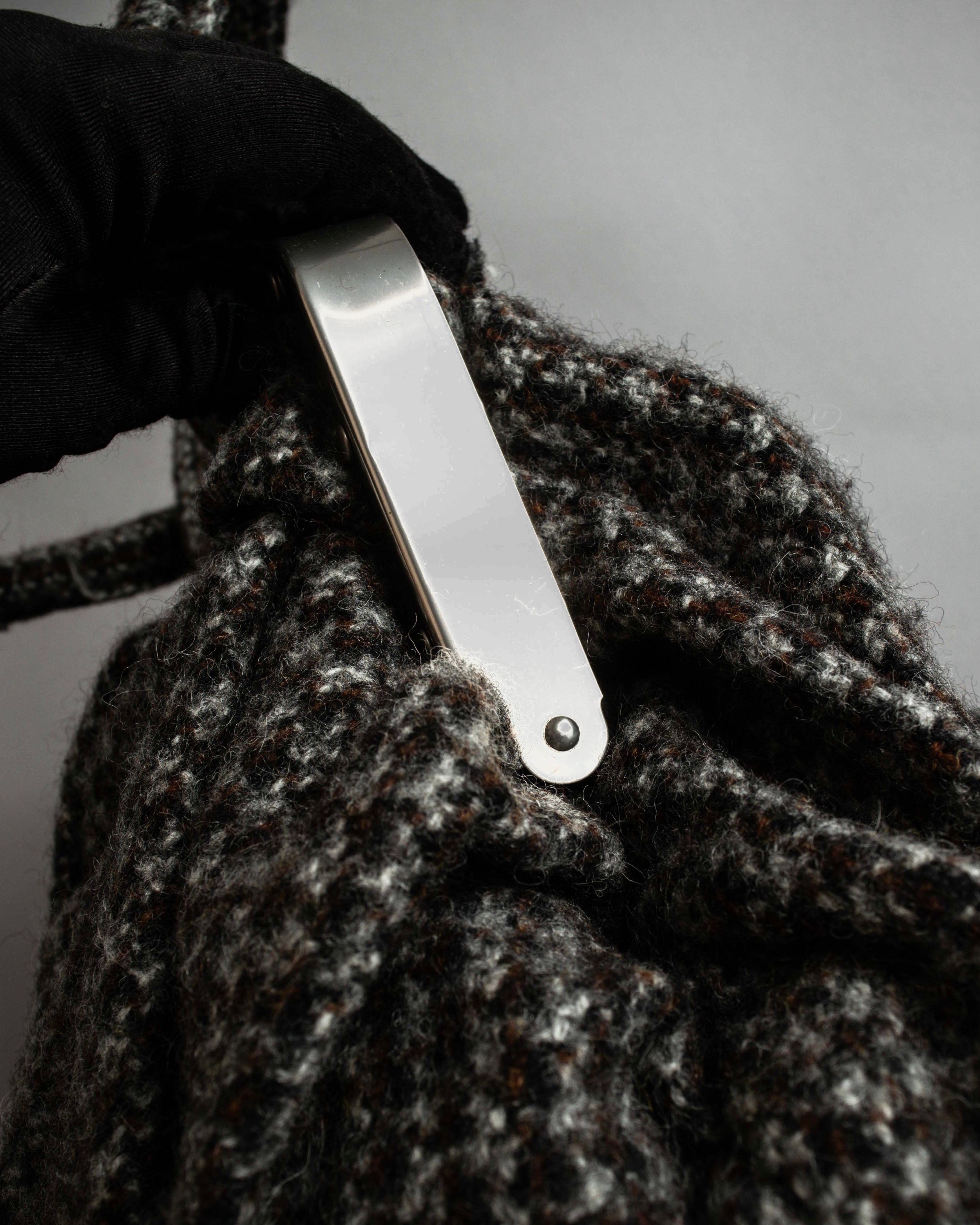 "JUNYA WATANABE COMME des GARCONS" Mixed tweed gathered detail clasp bag