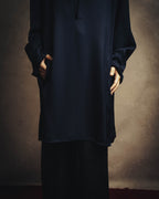 -SPECIAL- "Jil Sander" 2023 Elegant rayon skipper mock-neck shift dress