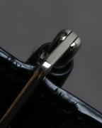 "Saint Laurent" Crocodile embossed leather bi-fold money clip