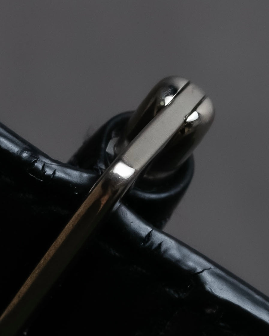 "Saint Laurent" Crocodile embossed leather bi-fold money clip