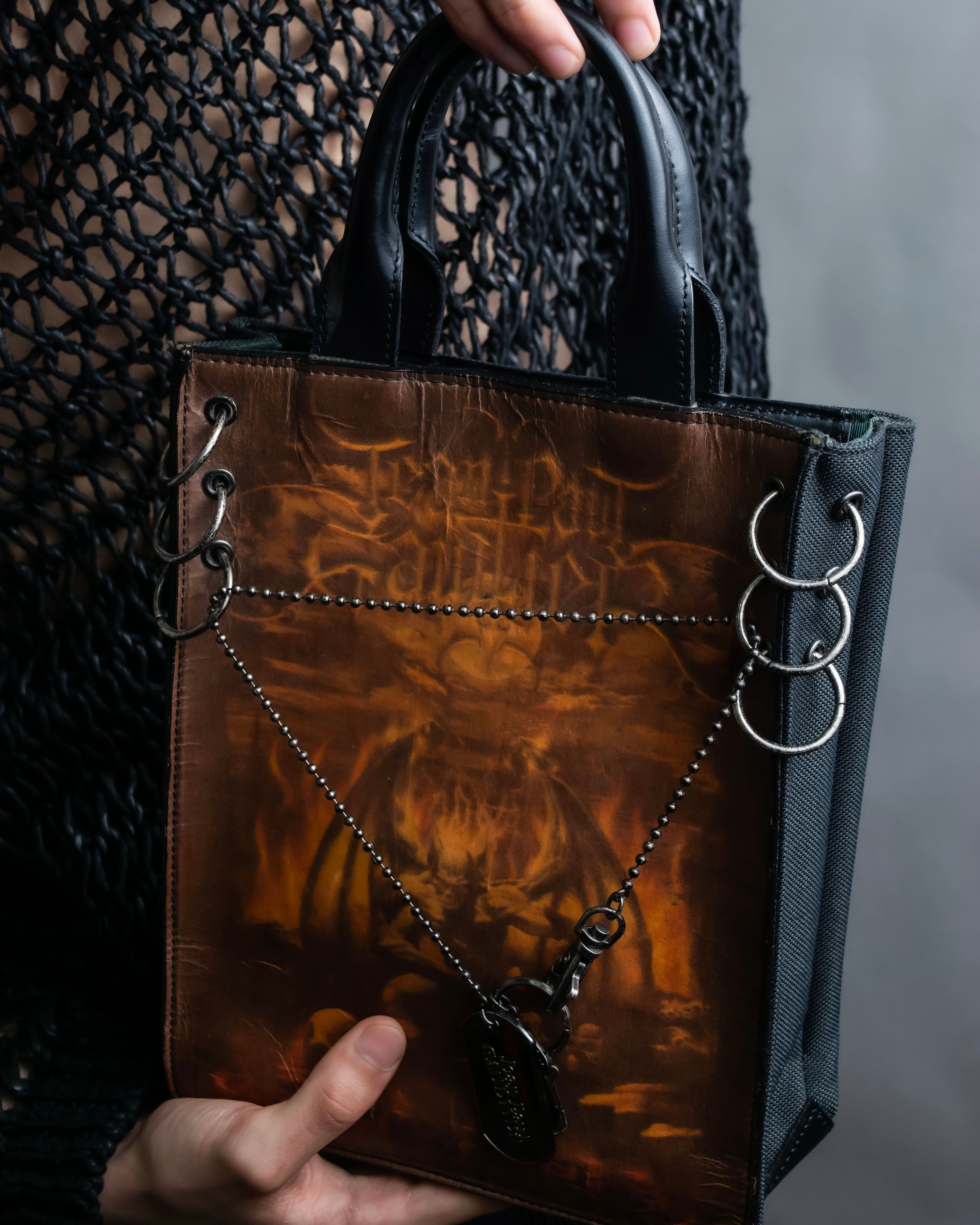 “Jean Paul Gautier” gargoyle printed hand bag