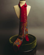"GUCCI" 70's-80's Floral silk scarf tie