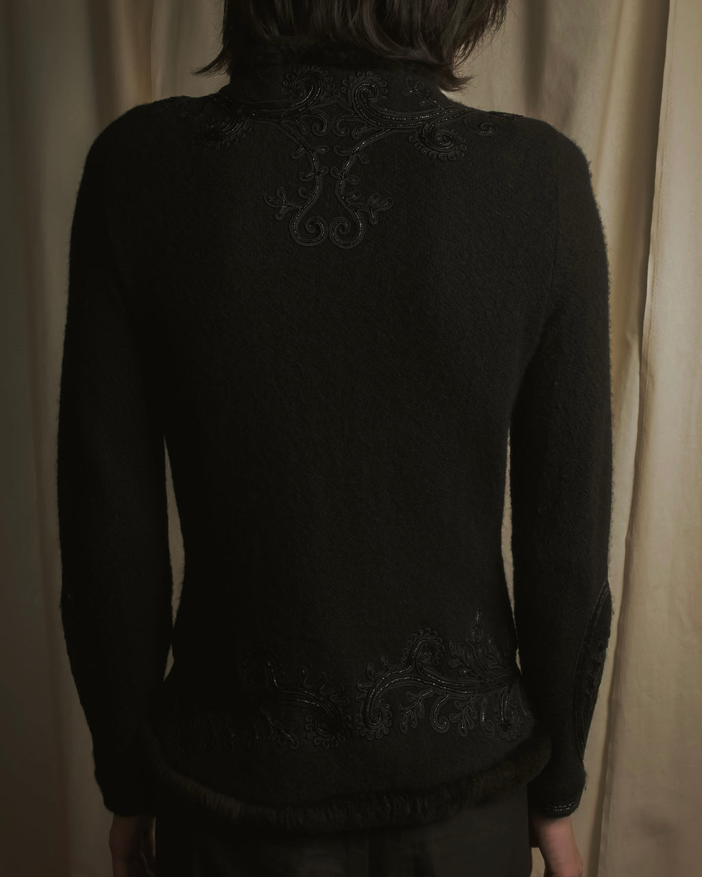 Chaqueta de piel con bordado de cuentas de los años 00 de Ralph Lauren