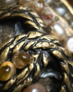 "CHANEL" Glass pearl Coco mark motif gold ring