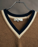 "Christian Dior" 80's-90's Preppy cable knit sweater vest
