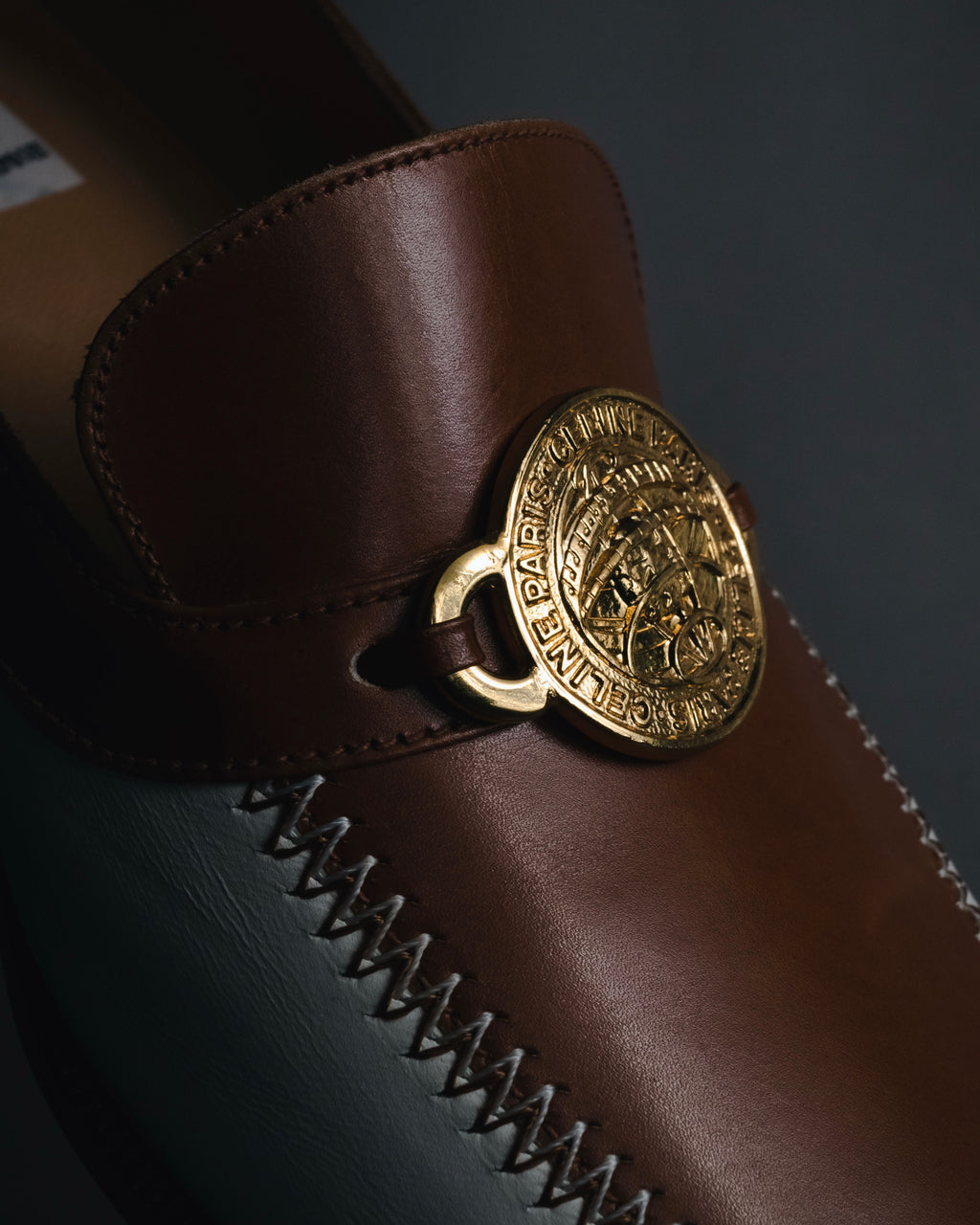 "CELINE" 70’s-80’s Spectator triumph medallion loafers