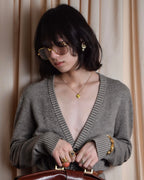 "MAISON MARGIELA" 13AW Patch accented low gauge wool cardigan