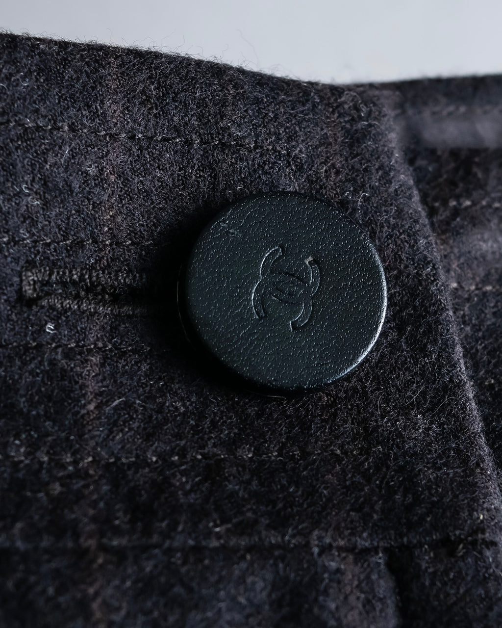 "CHANEL" Shadow stripe midi wrap skirt