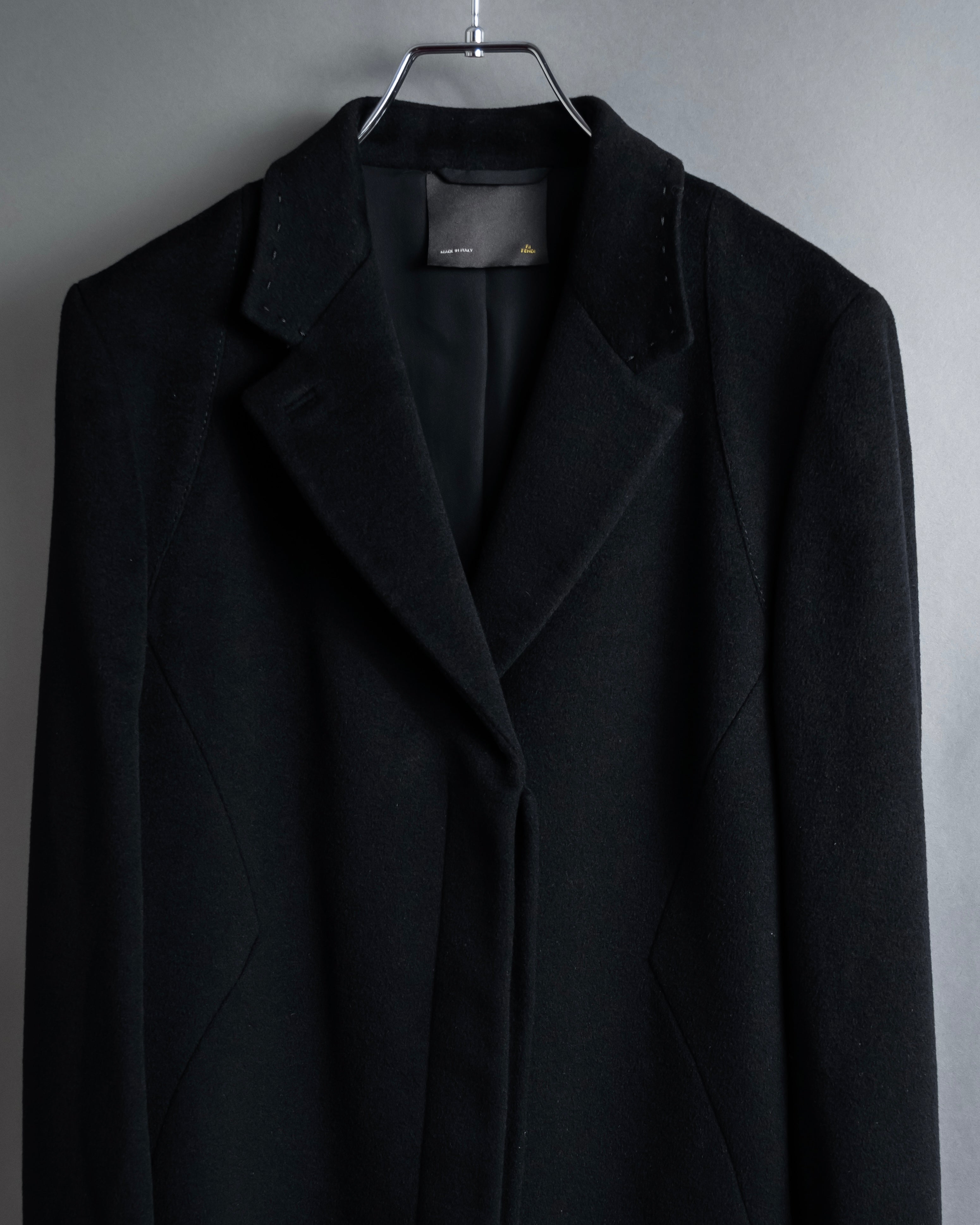 "FENDI" 00's-10's Karl Lagerfeld design shaped long coat