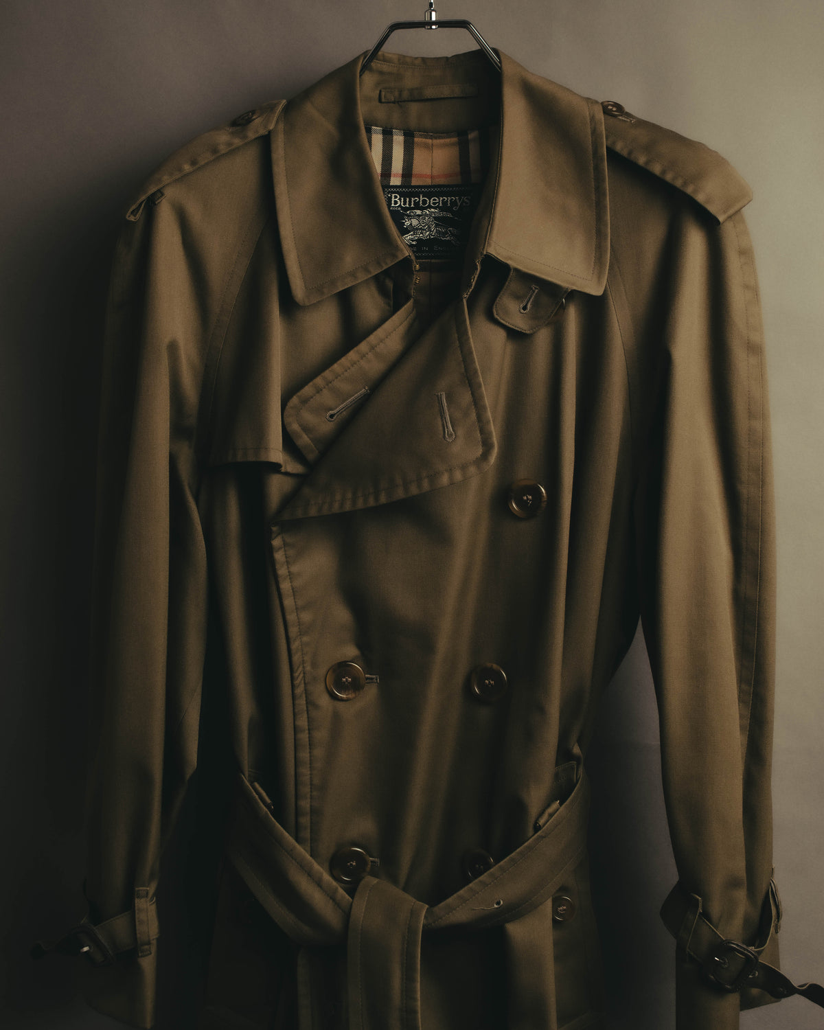 “Burberrys” 80’s Heritage check long trench coat
