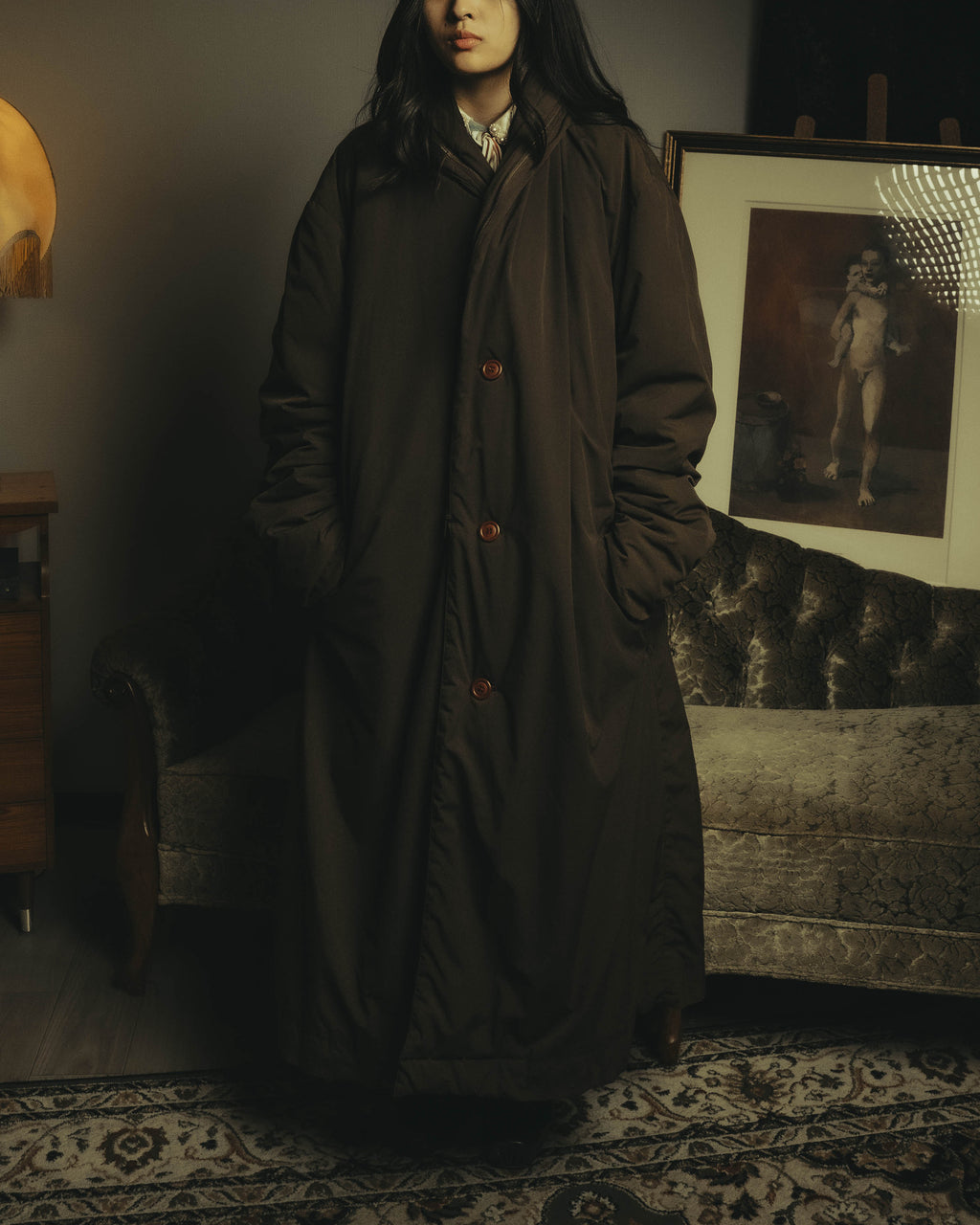 -SPECIAL- "ISSEY MIYAKE MEN" 80's Sculptural padded parachute long coat