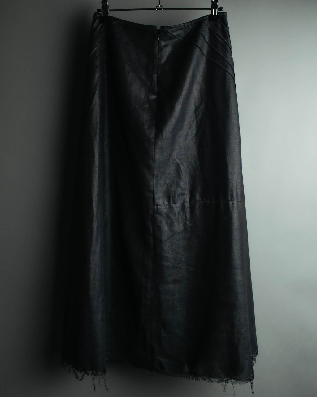 "JUNYA WATANABE COMME des GARÇONS" 00's Glossy raw hem flared long skirt