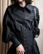 "KIMHĒKIM" Bondage corset belt design shirt dress