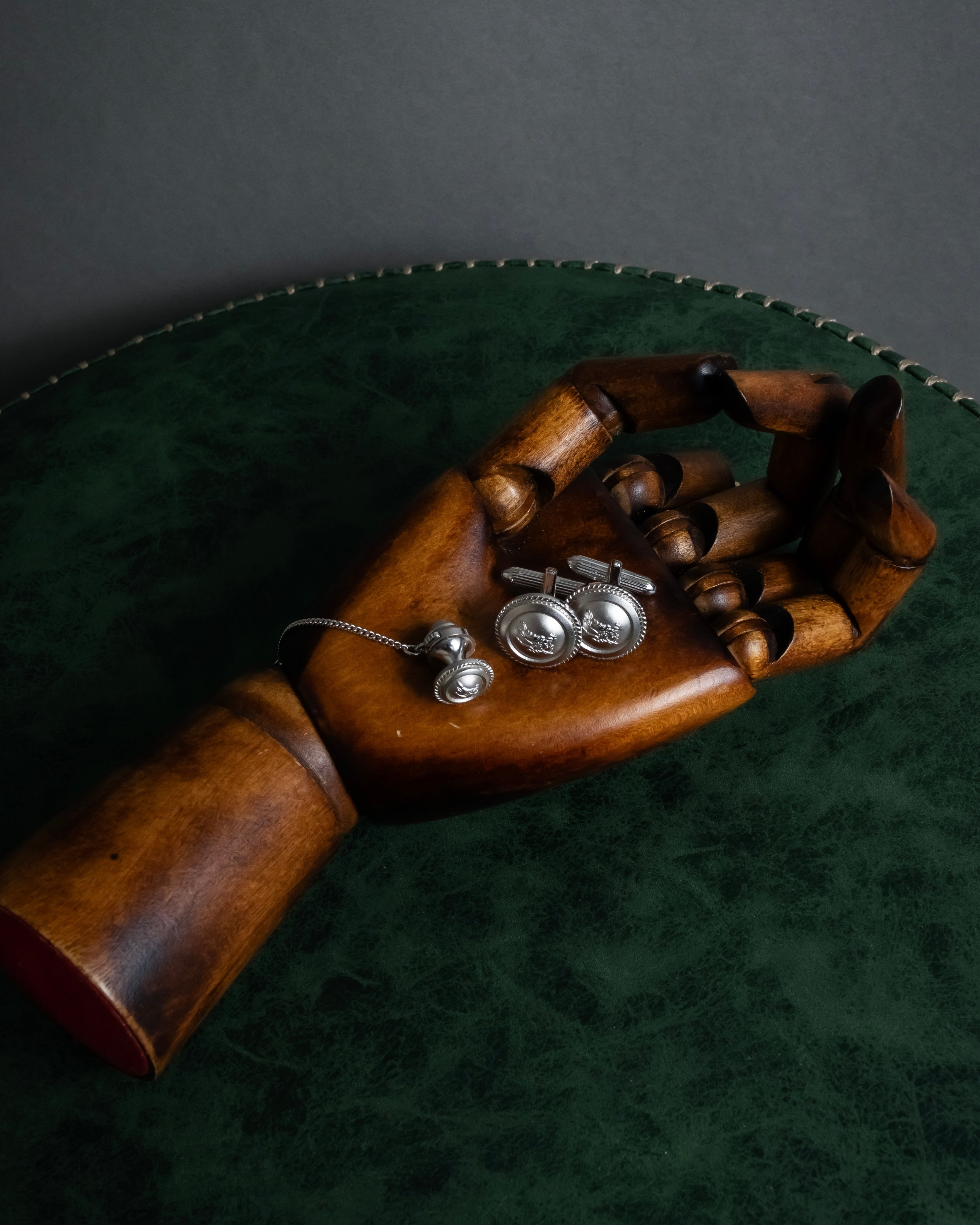 "BURBERRYS" Equestrian Knight engraved silver cufflinks