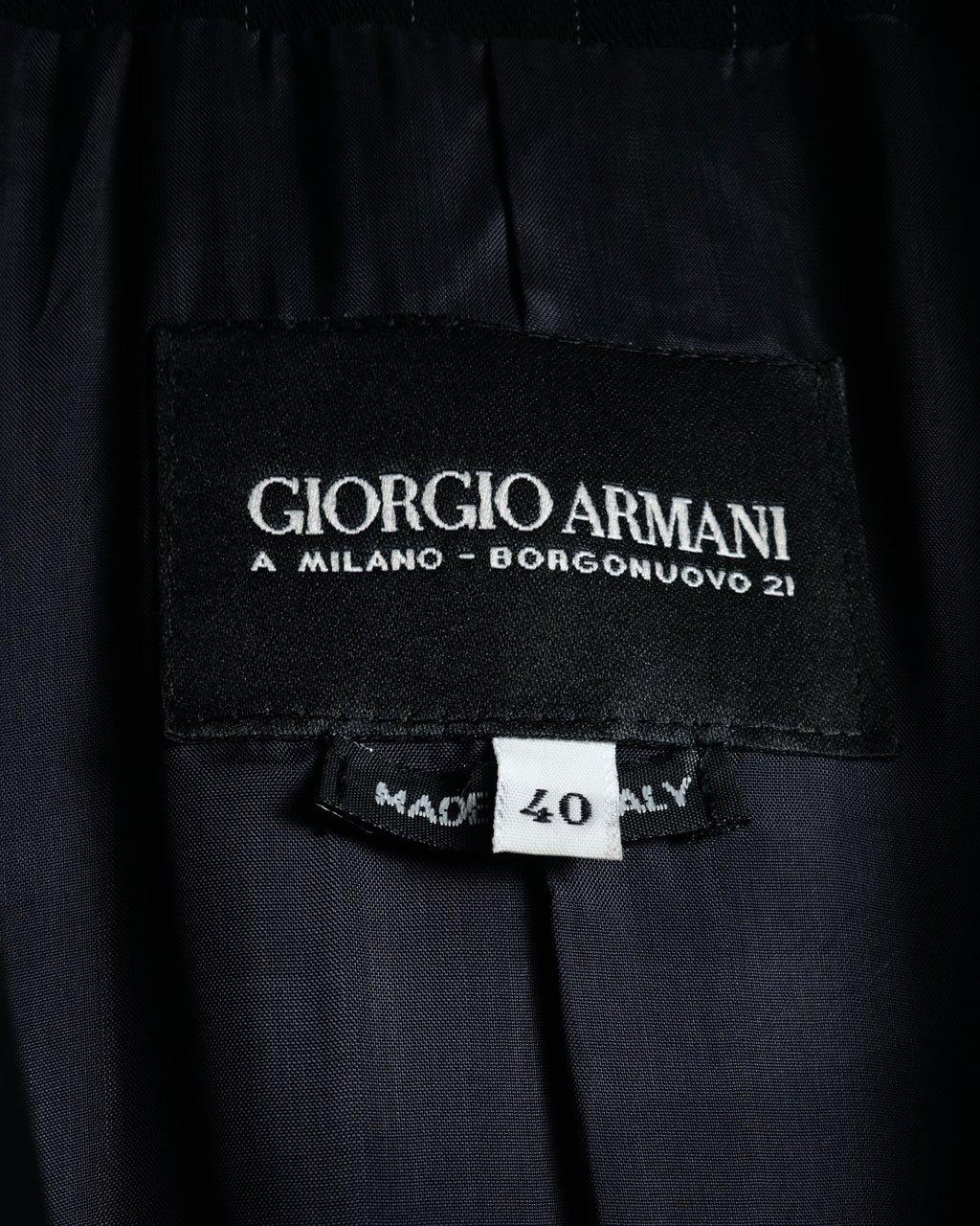 –SPECIAL– "GIORGIO ARMANI"
90’s Borgonuovo 21 pinstripe fly front long coat