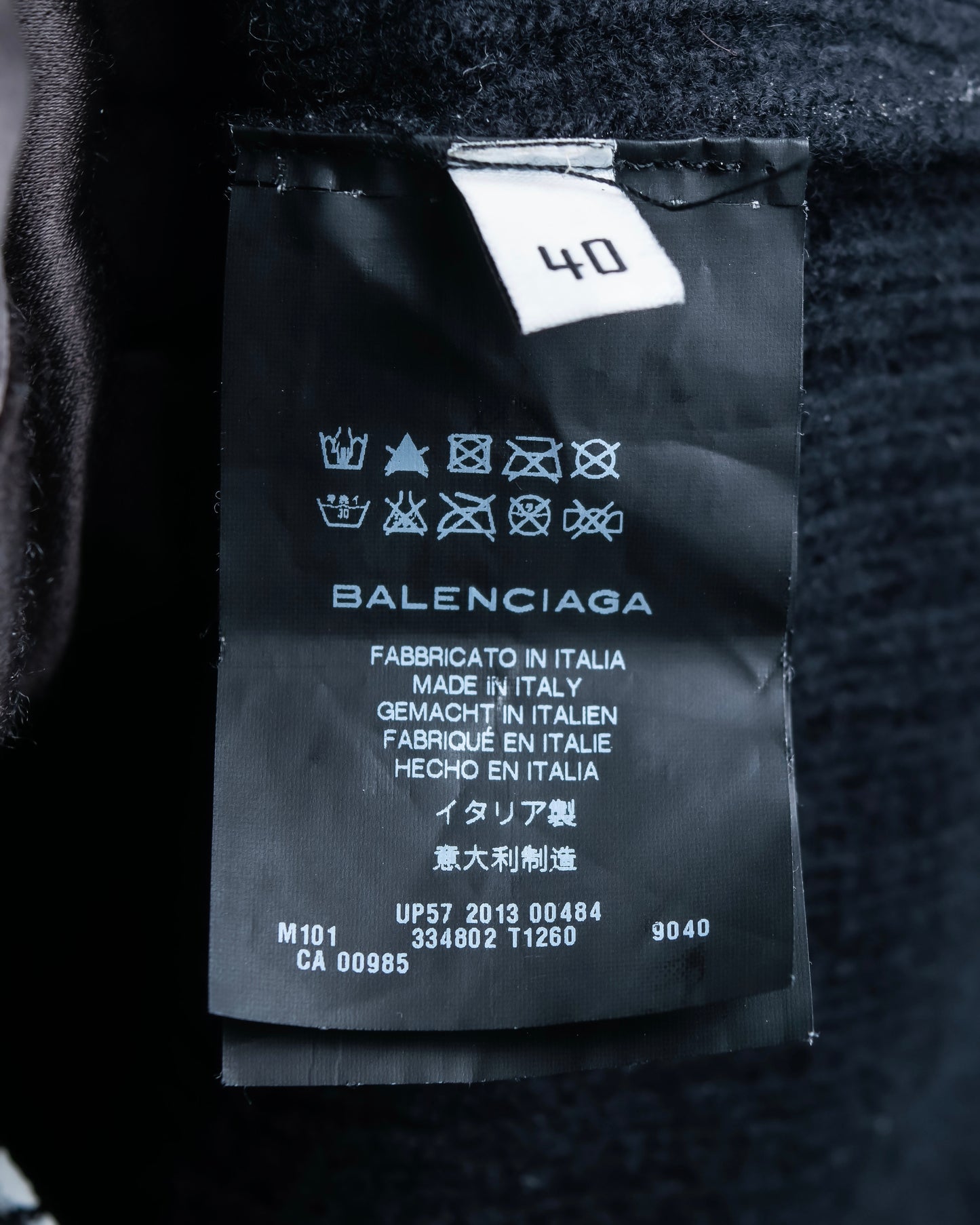 "BALENCIAGA" Cracked wool sleeveless dress