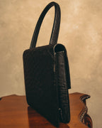 "Christian Dior" 70's-80's Ostrich textured leather handbag