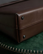 "GIVENCHY MAROQUINERIE" Trapezoidal brown leather one-handle bag