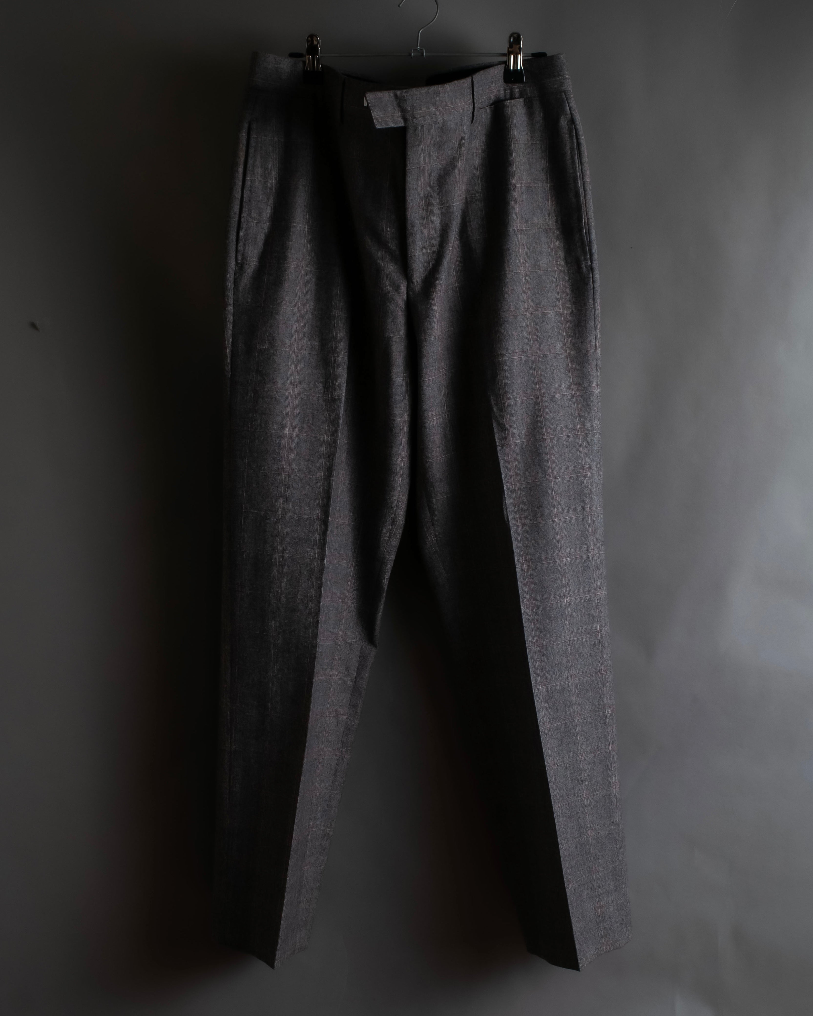 "HERMES" Heather gray cashmere blend slacks