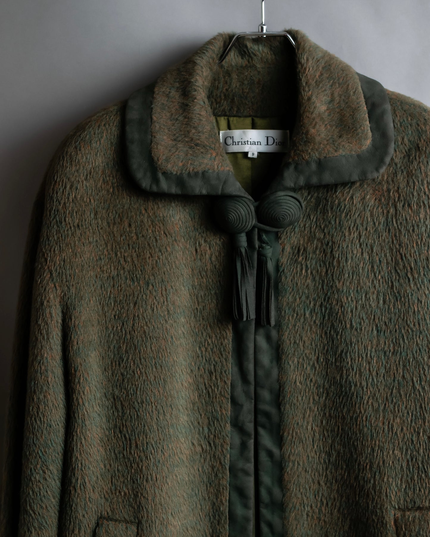 "Christian Dior" Unique fastening pile fabric coat