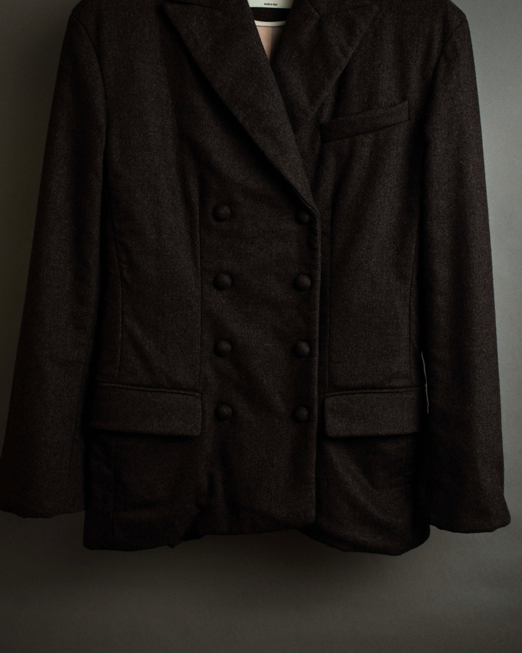 "FENDI" Double-breasted heavy duty wool flannel jacket