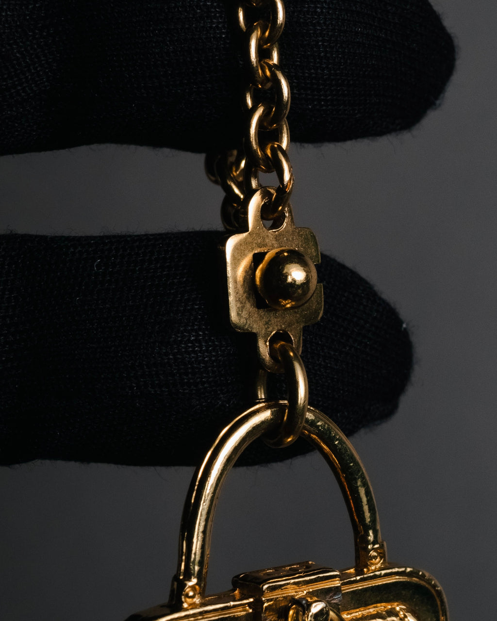 "Christian Dior" 80’s-90’s Miniature handbag motif gold charm