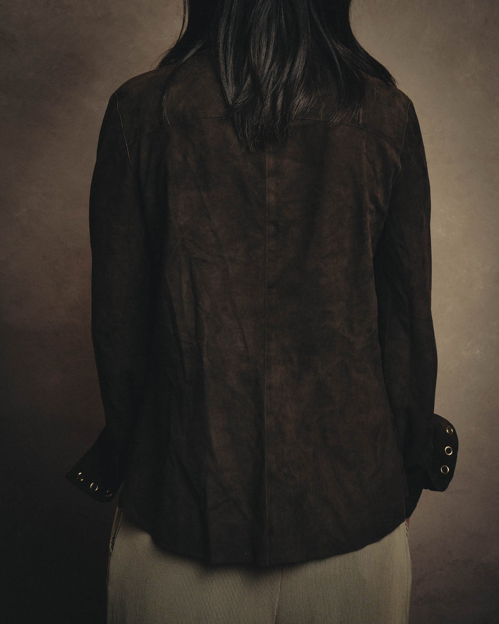 -SPECIAL- “BOTTEGA VENETA” 80’s-90’s Intrecciato suede leather shirt