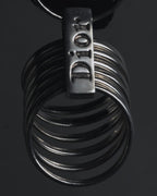 "Christian Dior" 00’s stacked wire silver 925 logo plate ring