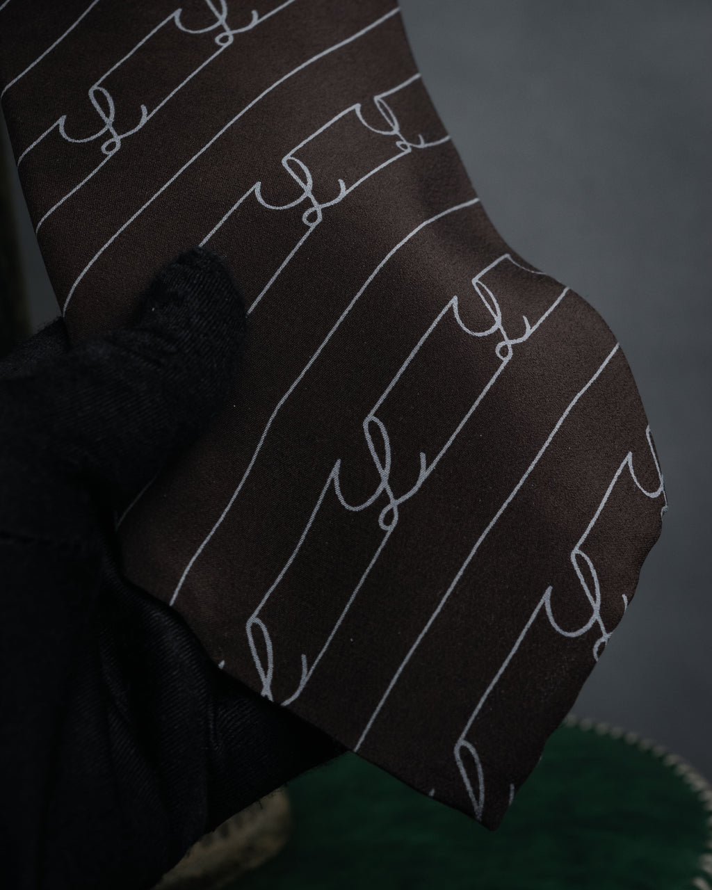 “LOEWE” 2000’s Script monogram silk tie