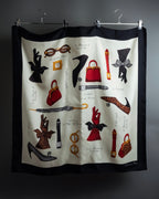 "Christian Dior" Parisian accessory motif silk scarf