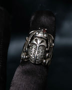 “Vintage” Beetle motif stone decorated silver ring