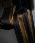 "FENDI" Two-tone striped fur docking stole
