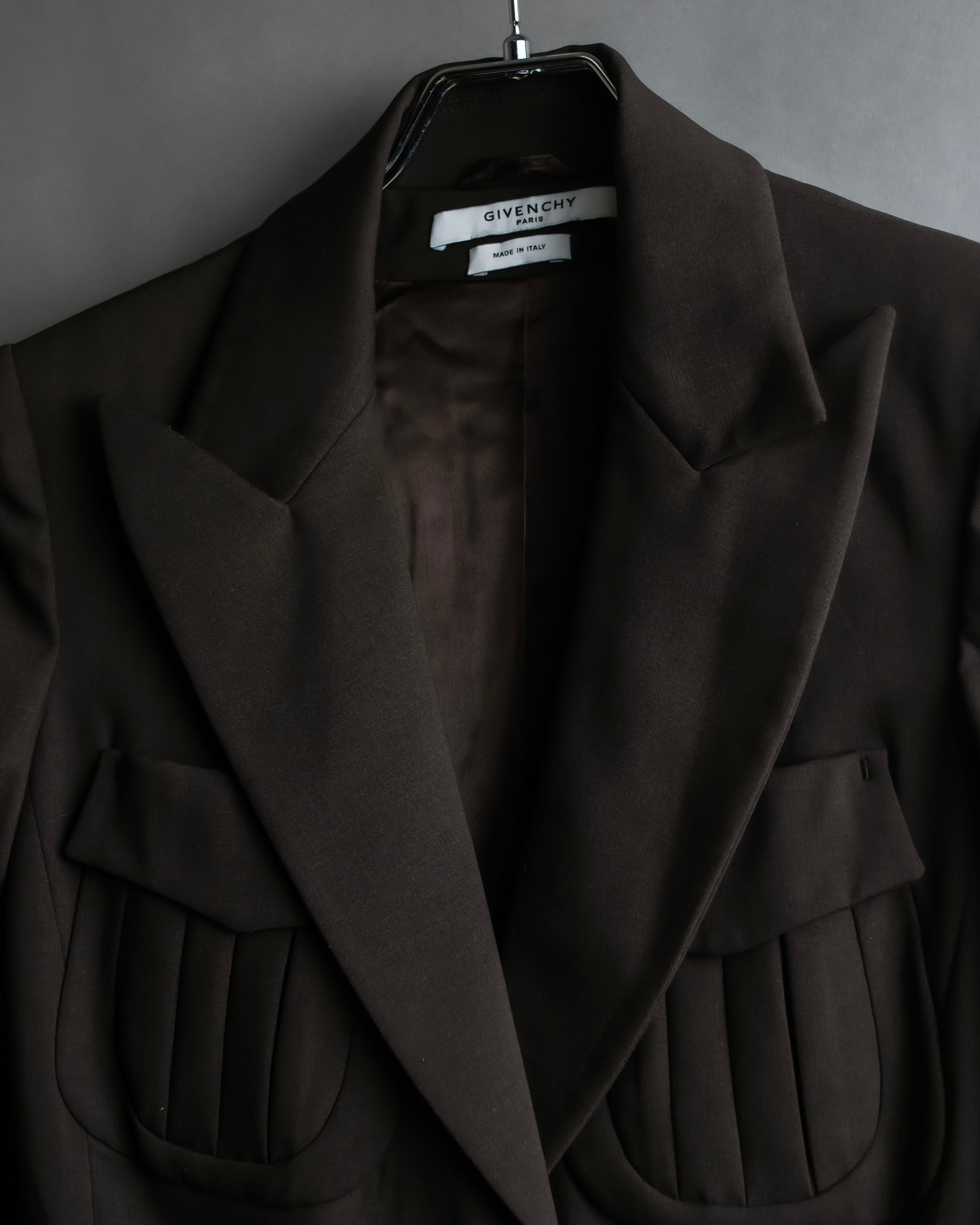 "GIVENCHY" Military patch pocket detail tailored jacket