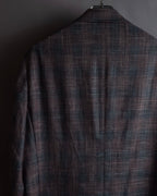 "Tex Teq" Gradient check pattern tailored jacket