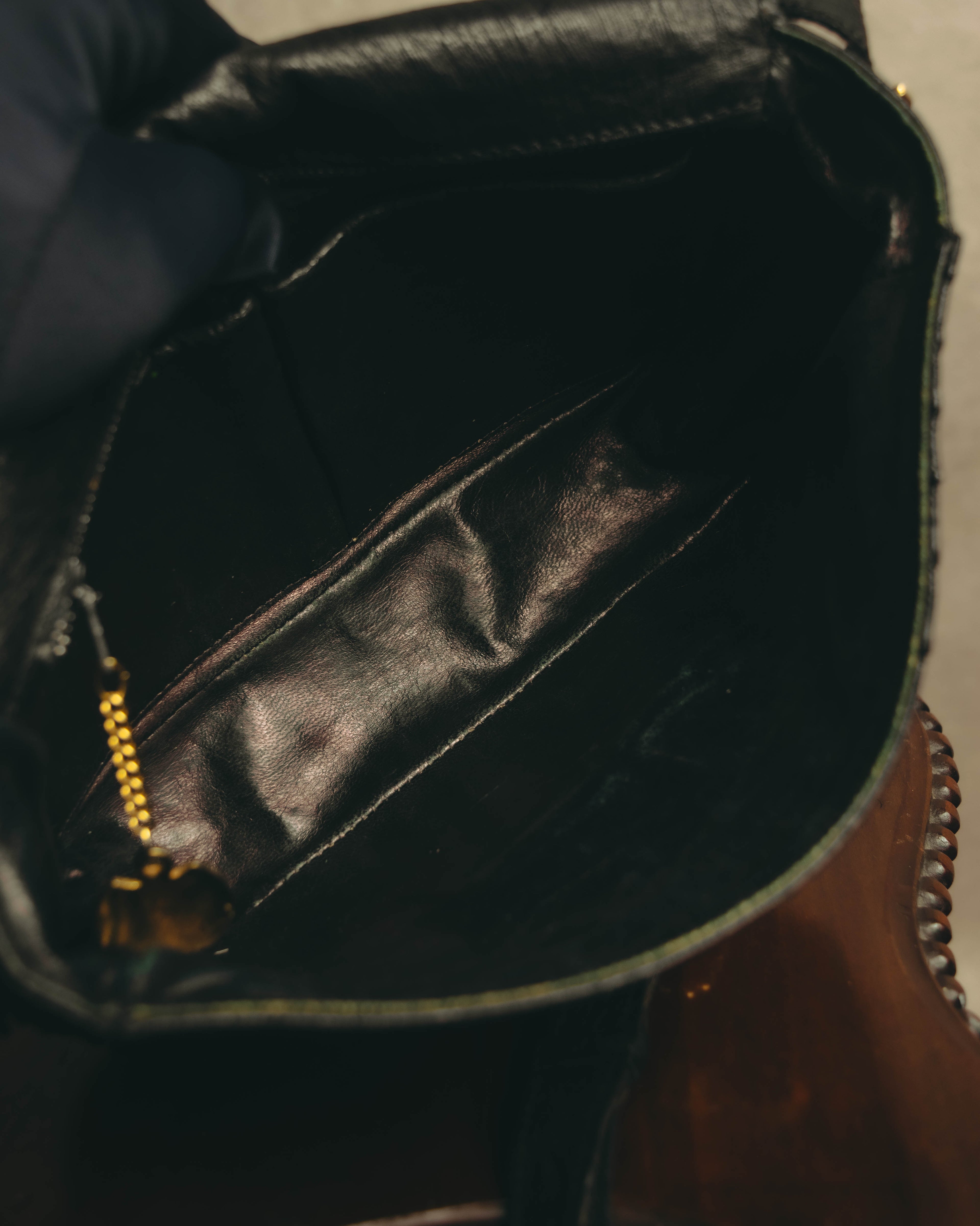 -SPECIAL- “CELINE“ 00’s-10’s Ostrich embossed leather shoulder bag