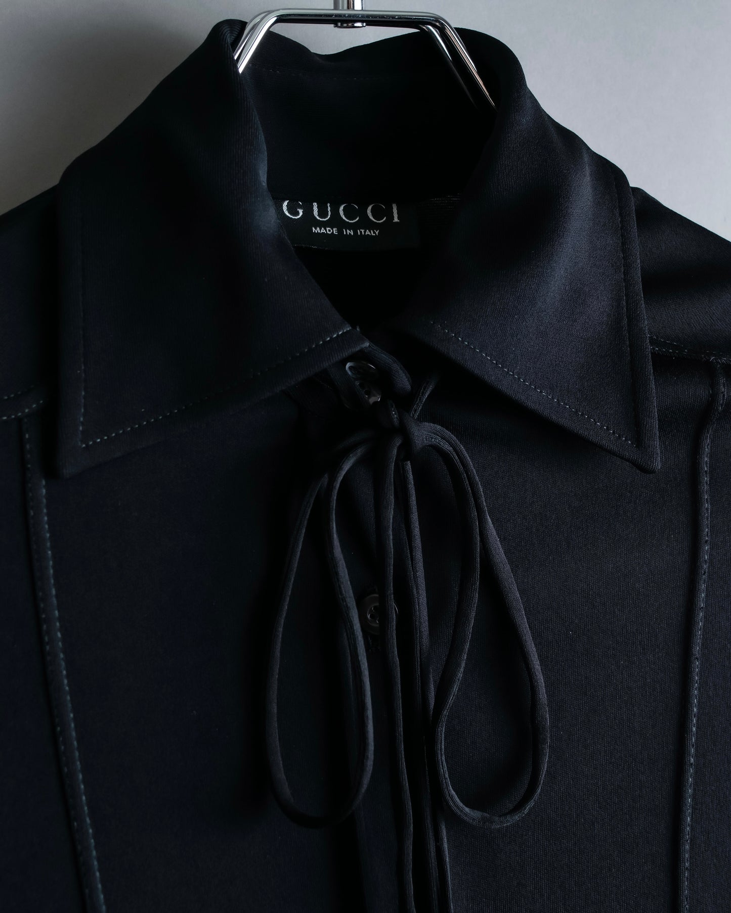 "GUCCI" Drawstring design pintuck long shirt