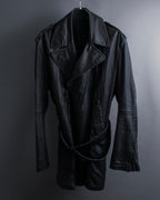 "JEAN PAUL GAULTIER" Firm finish double-zip belted mid-length coat